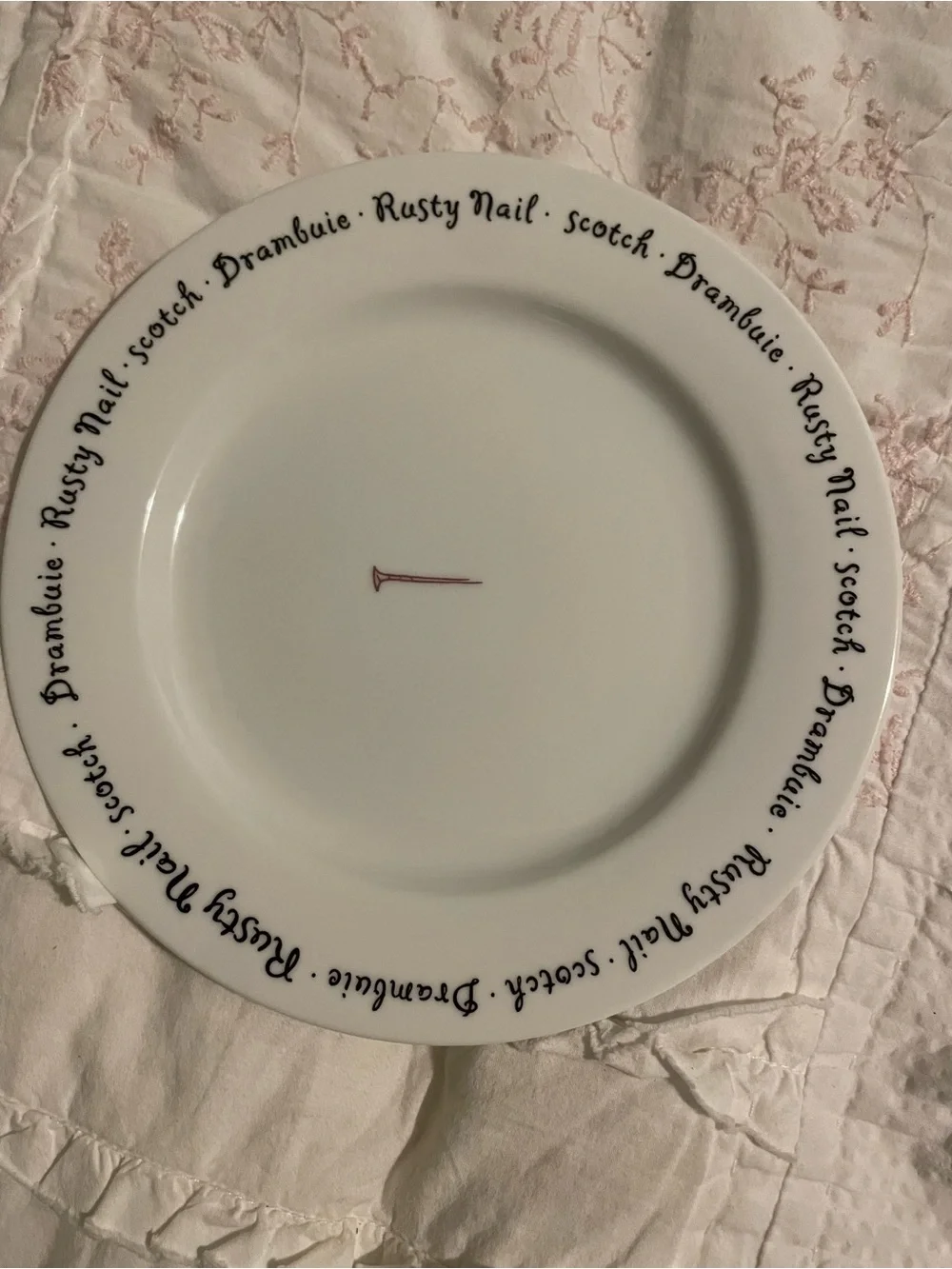 Pottery Barn “Bar Lingo”.  8” plates